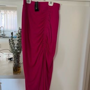 Hot pink midi skirt with slit - NWT INC Size L